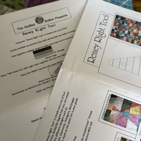 Reney Right Tool Quilting Ruler 30/60/90 Degree NWT - Picture 6 of 8